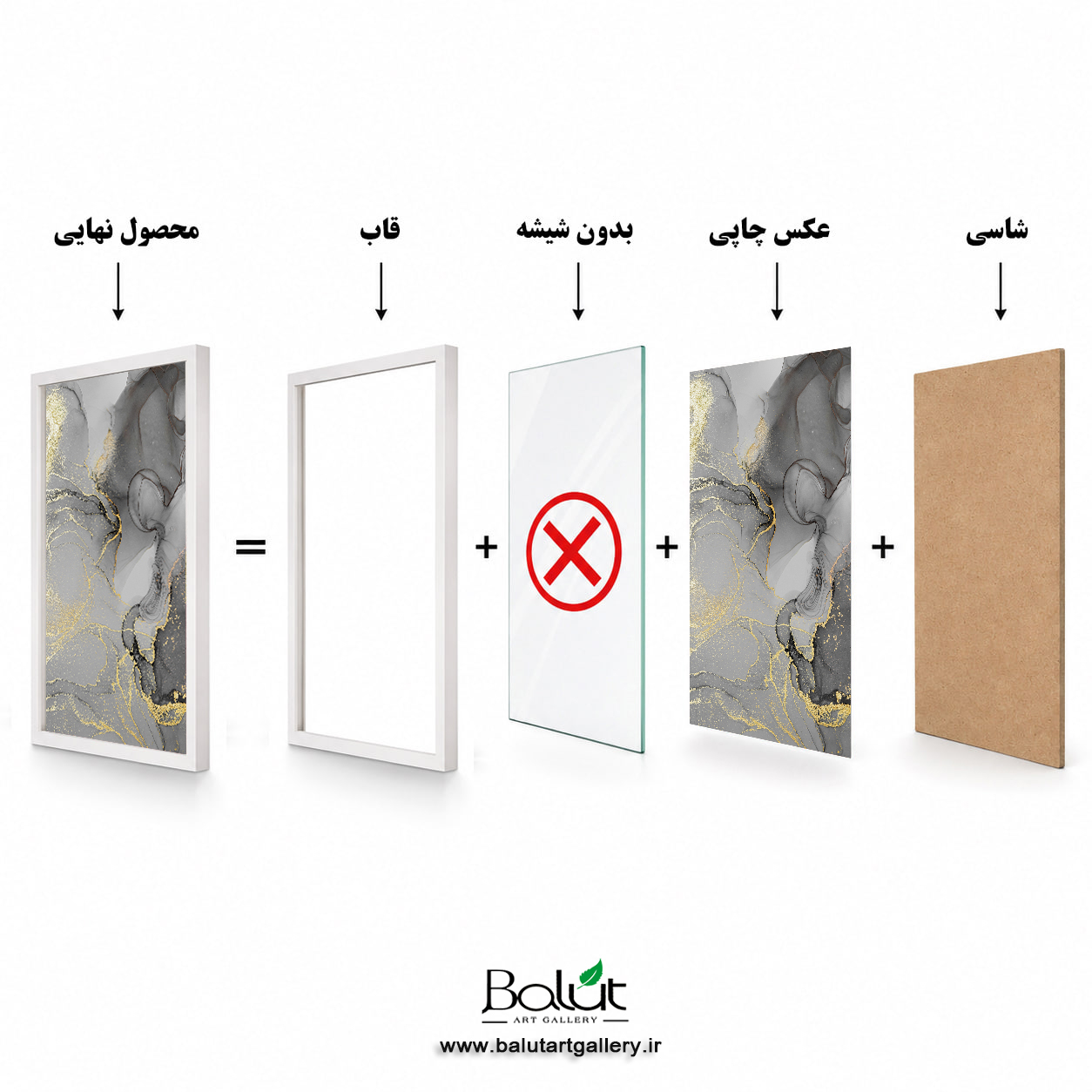 تابلو دکوراتیو مدرن دو تیکه «مرمر خاکستری»