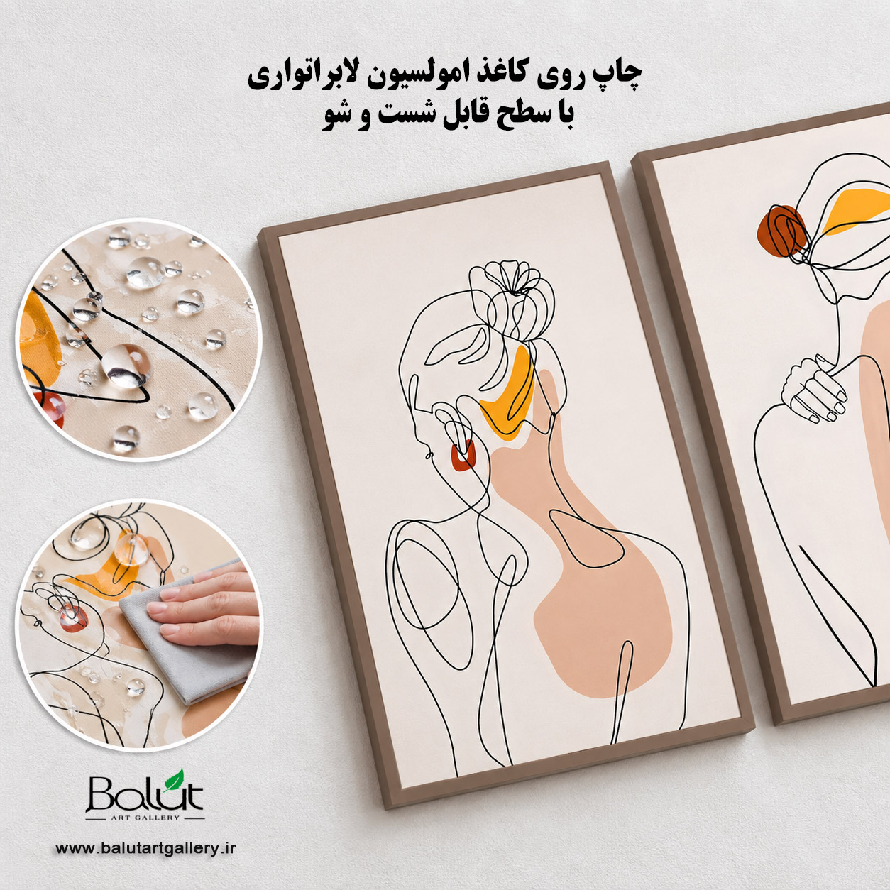 تابلو دکوراتیو مدرن دو تیکه «لطافت زنانه»