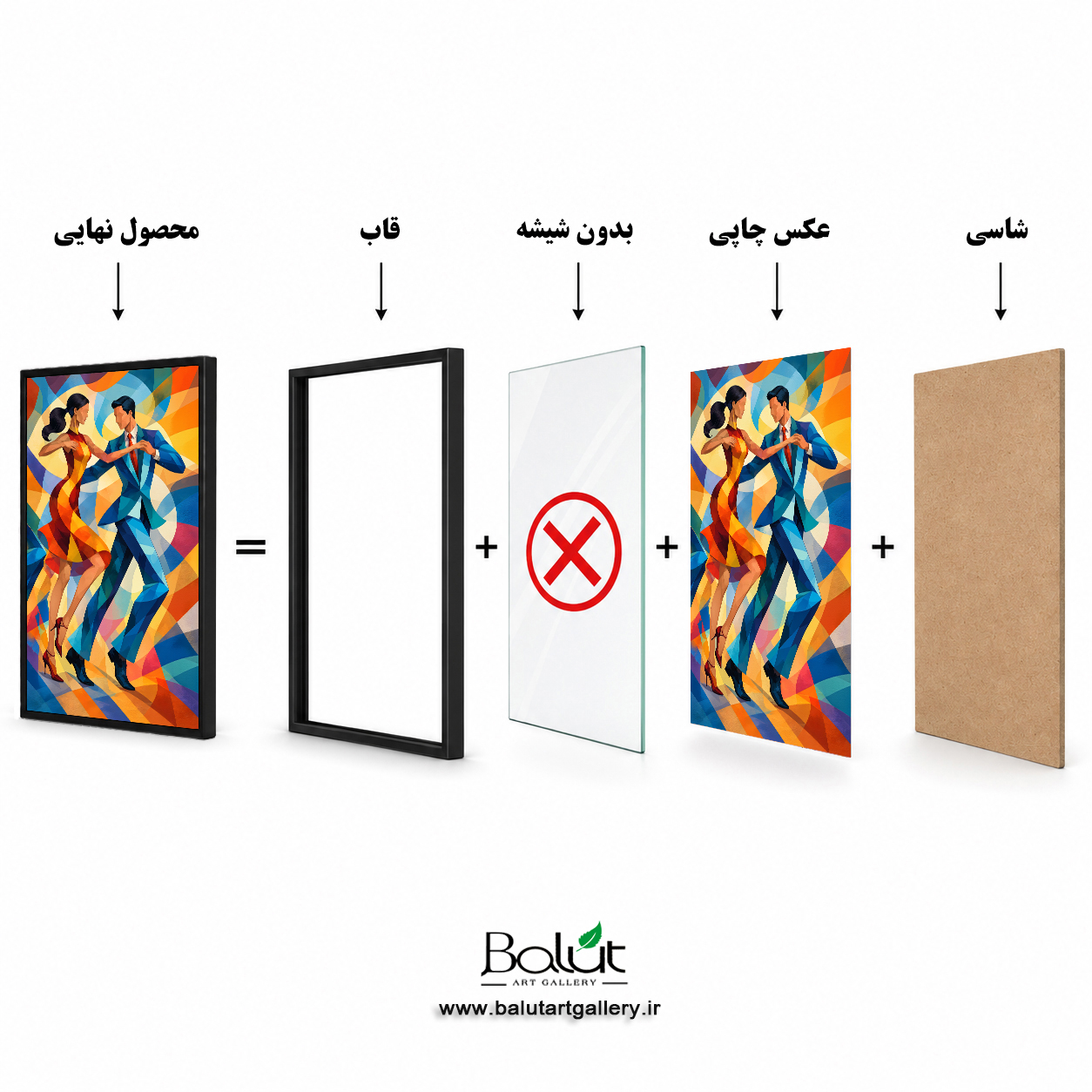 تابلو دکوراتیو مدرن «رقص رنگ ها»
