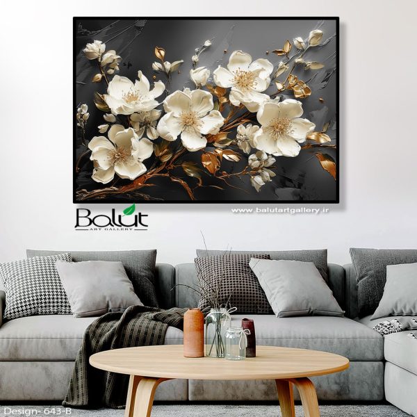 گلهای ریز سفید با زمینه مشکی