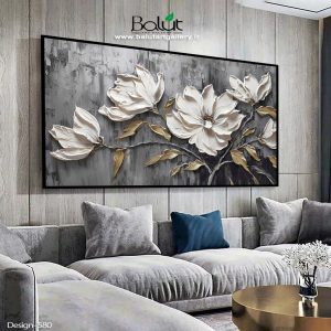 گلهای سفید طرح برجسته