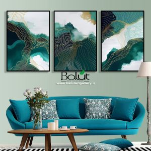 طرح آبستره سبز طلایی: