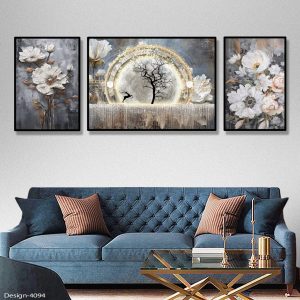 گوزن و گلها با زمینه سربی