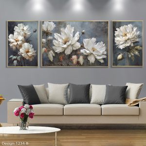 گلهای سفید با زمینه سربی