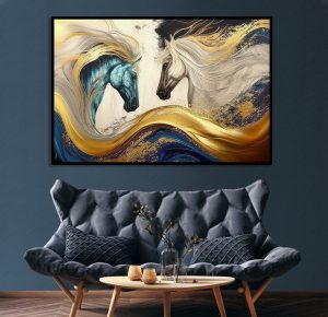 تابلو دکوراتیو مدرن اسب های رویایی