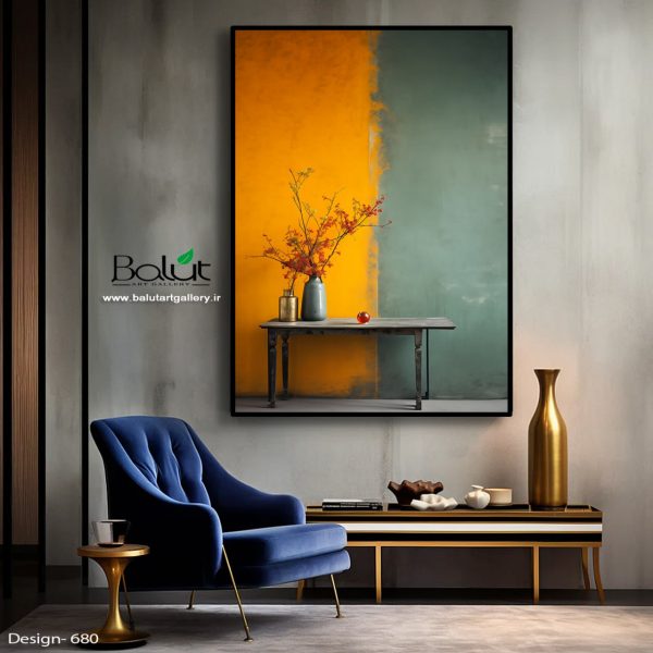 تابلو دکوراتیو مدرن گلدان و گلهای خشک