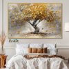 تابلو دکوراتیو مدرن درخت طلا یک