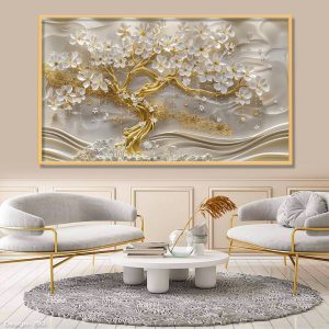 تابلو دکوراتیو مدرن درخت طلا